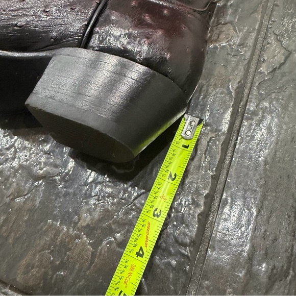 Lucchese Handmade Exotic Ostrich Leather Western Cowboy Boots Burgundy 6.5 - Picture 10 of 15